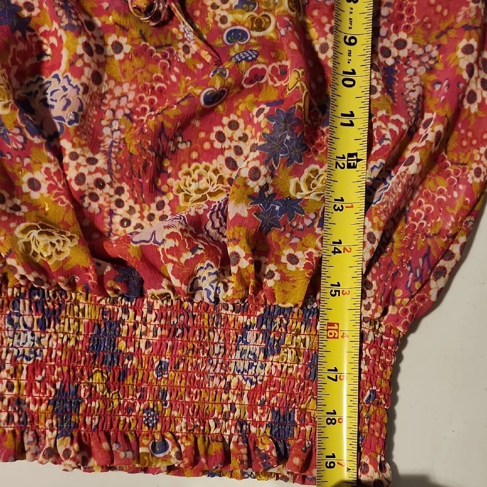 Joie Orange Flutter Sleeve Blouse with Tie Front - Picture 6 of 7